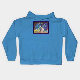 Dragon Reptile Llama Unicorn Red Monster Beast Yin Yang Blue Red Animals Beasts Monsters Dragons Kids Hoodie